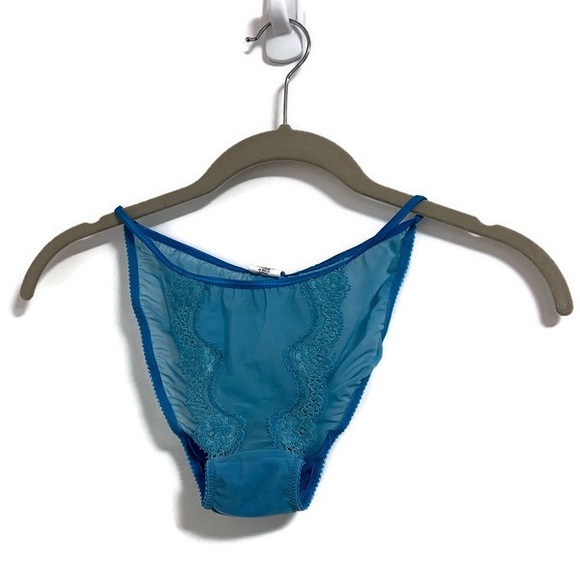 NWT Calvin Klein aqua blue sheer bra 36C, string bikini Medium AND thong, 3 pcs. - Picture 13 of 16